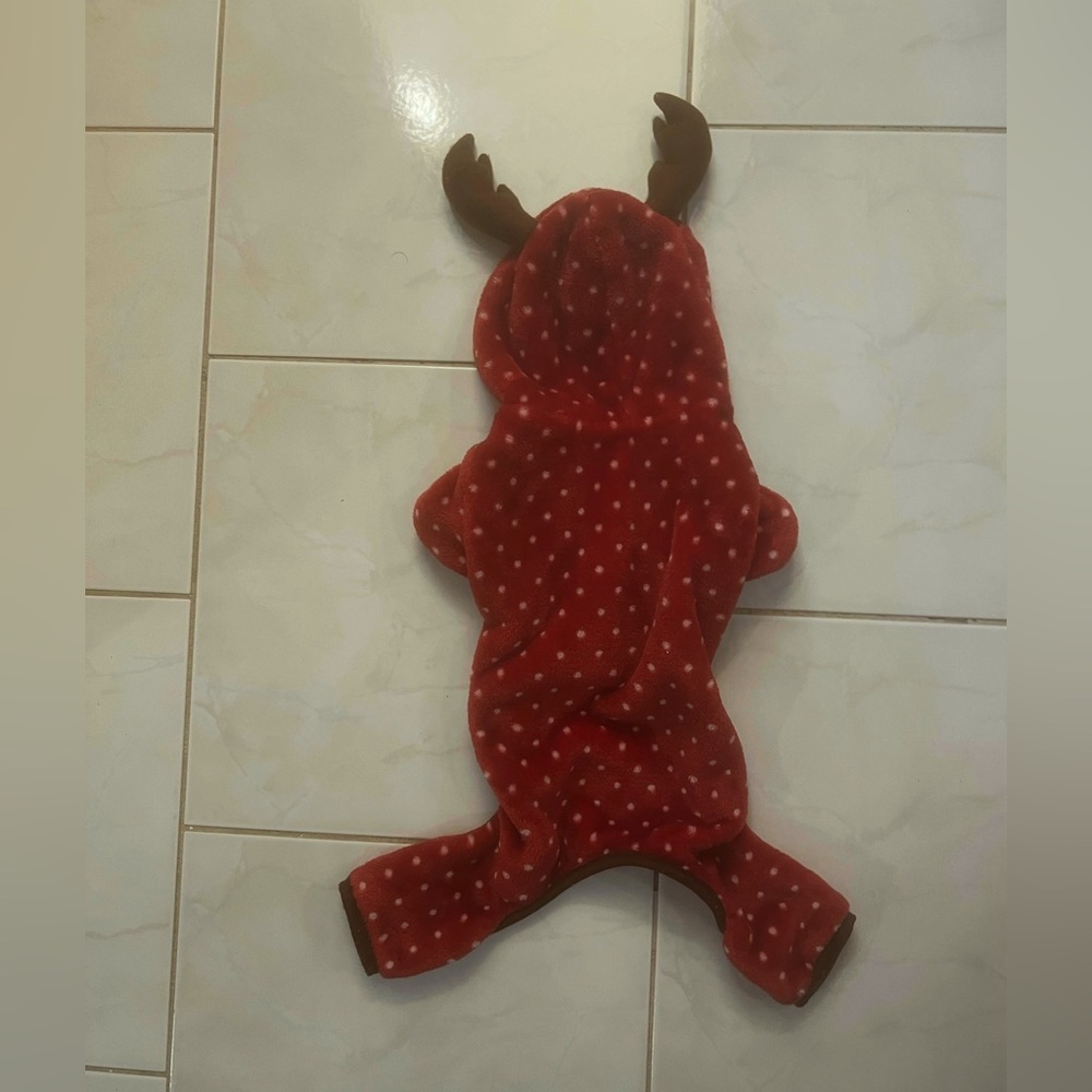 Luv Gear Red with White Polka Dots Reindeer Dog Costume